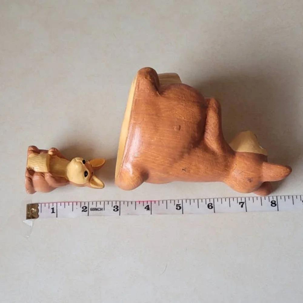 Vintage Kangaroo & Joey Hand Painted Salt and Pepper Shakers